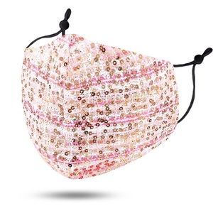 Sequin Embellished Mask - Pink